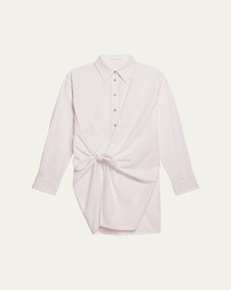Helmut Lang Knotted Cotton Shirtdress