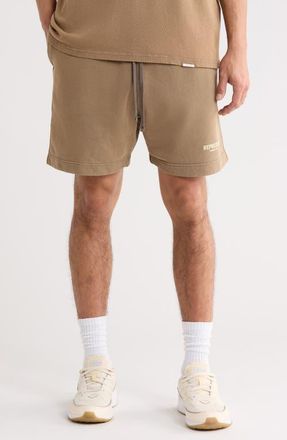 Represent Owners Club Cotton Logo Shorts in Almond at Nordstrom, Size Xx-Large