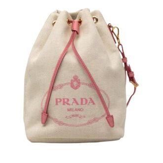 Prada Pre-owned Canvas Bucket Pouch - - Pre-owned - Donna - Beige - ONE SIZE