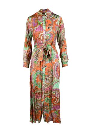 Motel Green/Orange Viscose Dress