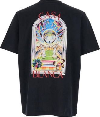 Casablanca Mens T-Shirt Black Cotton T-Shirts And Polos