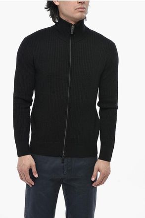 Paolo Pecora Virgin Wool Zip-Up Sweater size M