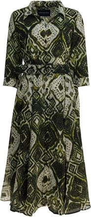 Samantha Sung Aster Dress - Dames - Shirt Kleedjes - Groen - L - Wol - Kleedjes