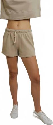 perfectwhitetee Layla French Terry Sweat Shorts In Driftwood