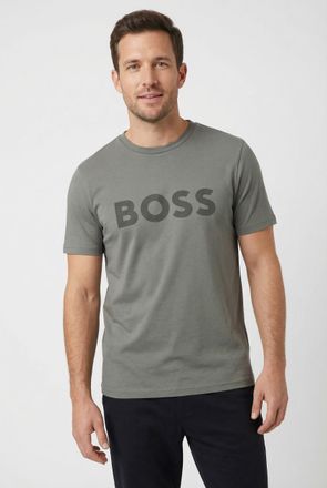 Boss Orange by Hugo Boss T-Shirt BOSS ORANGE Thinking, Herren, Gr. 4XL, open grau077, Jersey, Obermaterial: 100% Baumwolle, bedruckt, unifarben, regular fit normal, Rundhals, 