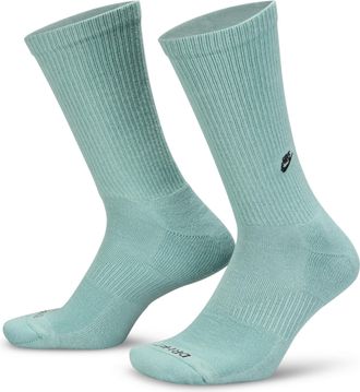 Nike Unisex Everyday Cushioned Crew Socks (2 Pairs) in Green | FZ3073-012