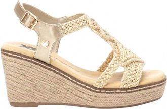 Xti Womens Textile Open Toe Sandals In Gold Textile