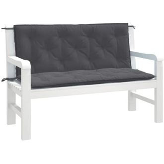 vidaXL Cojines Banco Jard&iacute;n 2 Uds Tela Antracita Melange 120x50x7 Cm Vidaxl