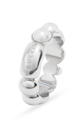 Alexander McQueen Mens Skull & Faux Pearl Ring at Nordstrom, Size 8.5 Us