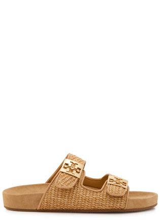 Tory Burch Mellow Raffia Sliders - Camel - 10 (IT40.5 / UK7.5)