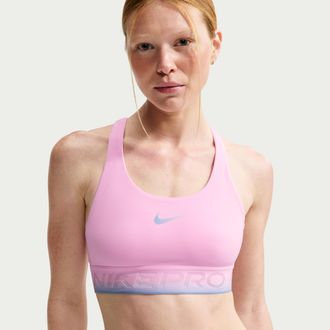 Nike Womens Nike Pro Light-Support Non-Padded Sports Bra in Pink | IM9959-654
