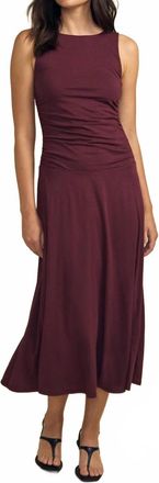Velvet Pia Midi Dress In Dark Plum