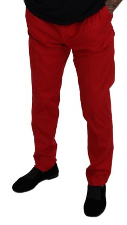 Dolce & Gabbana Mens Cotton Slim Fit Chinos Red