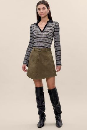 Rebecca Taylor Carmen Garment Dyed Skirt in Olive at Nordstrom, Size 10