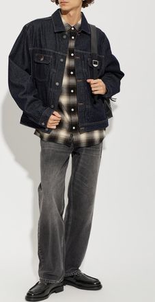 AllSaints Union Tigres Denim Jacket With Pockets, Mens, Navy Blue