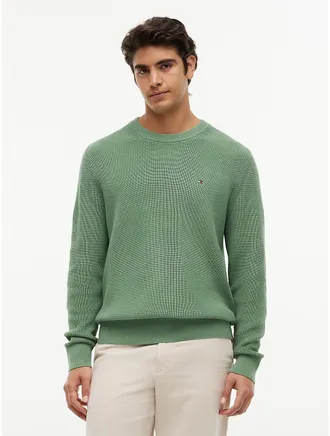 Tommy Hilfiger Mens Mixed-Knit Crewneck Sweater - Dusty Meadow - XL