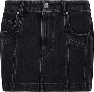 Isabel Marant Mini-rok met vlakken - Zwart