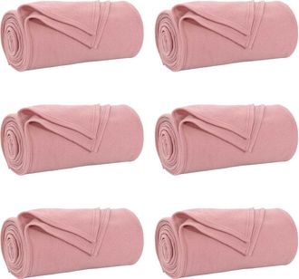 vidaXL Mantitas De Sof&aacute; 6 Uds. Rosa 170 X 130 Cm 1.86 Kg Lana Vidaxl