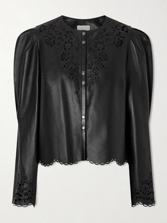Isabel Marant Giacca In Pelle Tagliata Al Laser Nerida - Nero