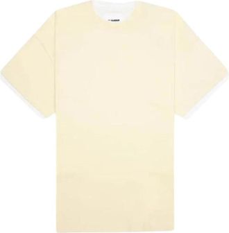 Jil Sander T-shirt van katoen met korte mouwen en ronde hals - Heren - T-shirts - Beige - M - Katoen - Tops