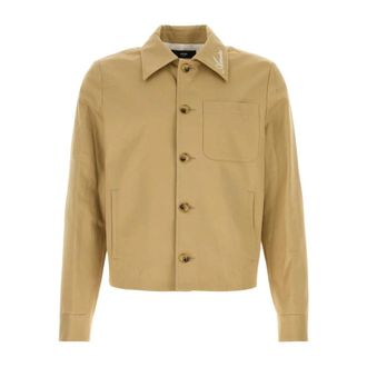 Amiri Script Collar Shirt Jacket - male - Amiri - Light Jackets - Beige - M - Jackets