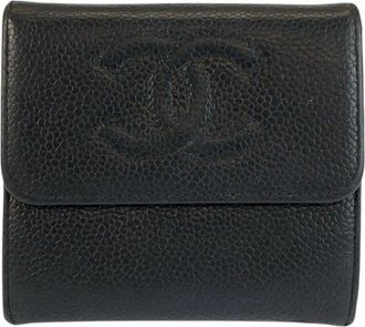 Chanel Black Calfskin Compact Wallet (Authentic Pre-Loved)