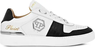 Philipp Plein logo-plaque sneakers - unisex - Calf Leather/Calf Leather/Synthetic Rubber - 45 - White