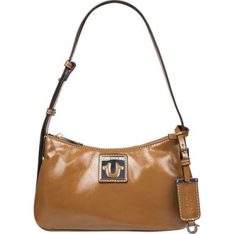 True Religion Crinkle Finish Shoulder Bag in Camel at Nordstrom