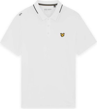 Lyle & Scott Golf 1874 Tipped Tech Polo Shirt - Heren - Polos - Wit - S - Polyester - Tops