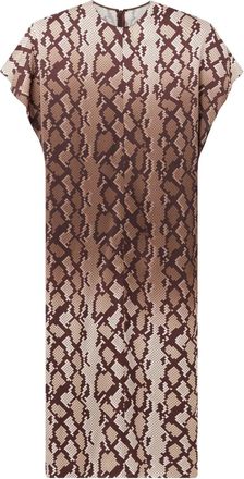 Stella McCartney Abito midi a maniche corte - Marrone