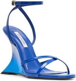 Steve Madden Layers Ankle Strap Wedge Sandal in Cobalt at Nordstrom Rack, Size 6.5