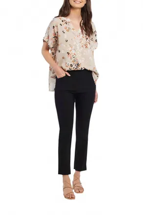 Tribal Flatten It Pull On Ankle Pant In Black