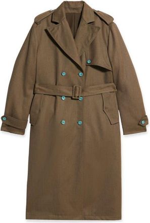Fortela Military Olive Trench Coat in Olive Green at Nordstrom, Size 40 Eu