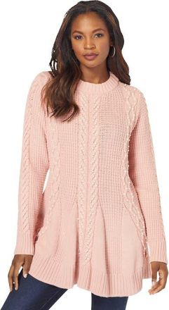 Roaman's Fit And Flare Sweater in Soft Blush at Nordstrom, Size Medium