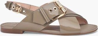 AGL Summer Criss Cross Sandal in Khaki Patent at Nordstrom, Size 38.5