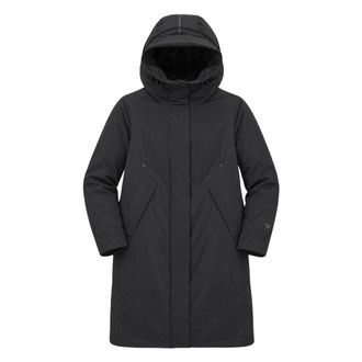 KRAKATAU Gaia Long Parka - Dames - Mantels - Zwart - Maat: S Leer