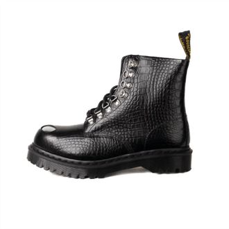 Dr. Martens Mens 1460 Pascal Steel Toe Boot In Analine Croc Emboss