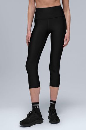 Alo | High-Waist Airlift Capri Pants in Black, Size: Medium