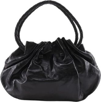 Bottega Veneta Pre-owned Handbags, female, Black, Size: ONE SIZE Pre-owned Intrecciato Leather Tote Bag