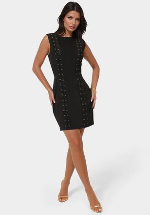 Bebe Faux Suede Lace Up Mini Dress