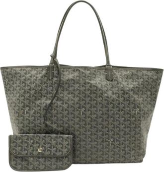 Goyard Pre-owned Saint Louis Coated Canvas Tote Bag - Dames - Vintage Shopper - Grijs - ONE Size - Leer - Vintage