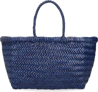 Dragon Diffusion Deep Blue Triple Jump Small Leather Tote Bag