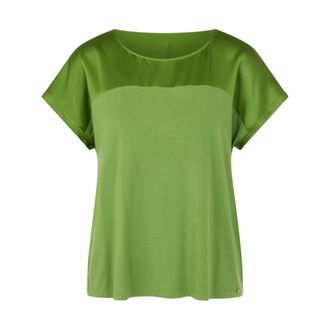 Marc Cain Tops, Dames, Groen, XS, Zijden Jersey Shirt