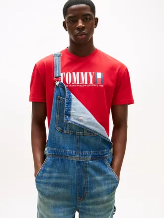 Tommy Jeans T-Shirt TOMMY JEANS TJM REG TOMMY DNA FLAG TEE EXT, Herren, Gr. XXL, rot (sapphire rot), Single Jersey, Obermaterial: 100% Baumwolle, regular fit h&uuml;ft