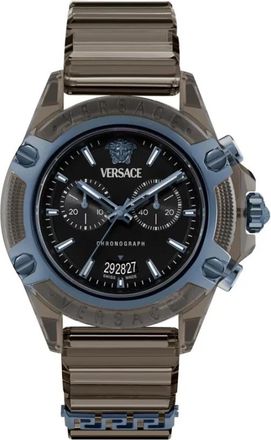 Versace New Icon Active Chronograph - unisex - Horloges - Bruin - ONE Size - Accessoires