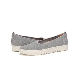 Vionic Uptown Skimmer Knit Slip-ons Womens Flat Shoes Light Grey Fabric : 6.5 M, Leather/Microfiber/Polyester
