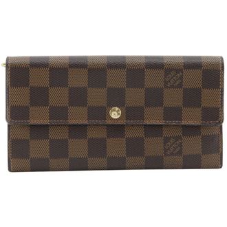 Louis Vuitton Brown Damier Canvas Long Wallet (Bi-Fold) (Pre-Owned)