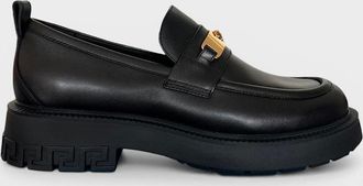 Versace Mens Medusa Logo Leather Loafer Black - Size: 10
