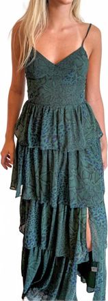 Olivaceous Glow Maxi Dress In Green