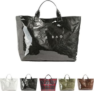 Generic Christmas Plaid Tote Bag for Women PVC Tote Bags Trendy ChristmasGift Bag Large Carry All Hobo Handbag for Shopping (Black)